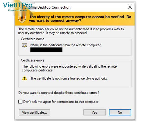 Kết nối điều khiển màn hình máy chủ từ xa thông qua giao thức Remote Desktop Protocol RDP