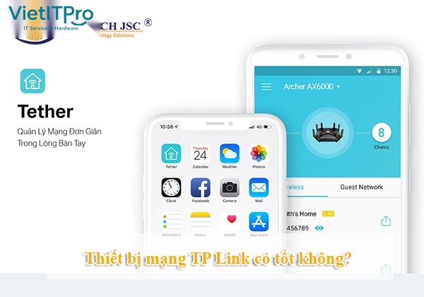 Giao diện ứng dụng di động TP-Link Tether quản lý Router Wi-Fi và bộ kích sóng