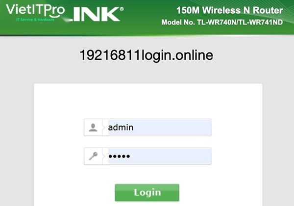 Giao diện trình duyệt web cấu hình Router TP-Link qua địa chỉ IP tplinkwifi.net