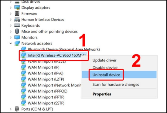 Hình ảnh kỹ thuật minh họa chi tiết cho Cách khắc phục lỗi laptop Dell không có biểu tượng Wifi (Mới nhất) - Phòng Lab VietITPro