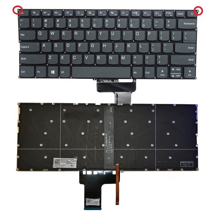Bàn phím laptop Lenovo Ideapad 320S-13IKB, 720S-14IKB, 720-14 (LED, BH 6TH) *HAI LỖ ỐC GÓC NGANG*