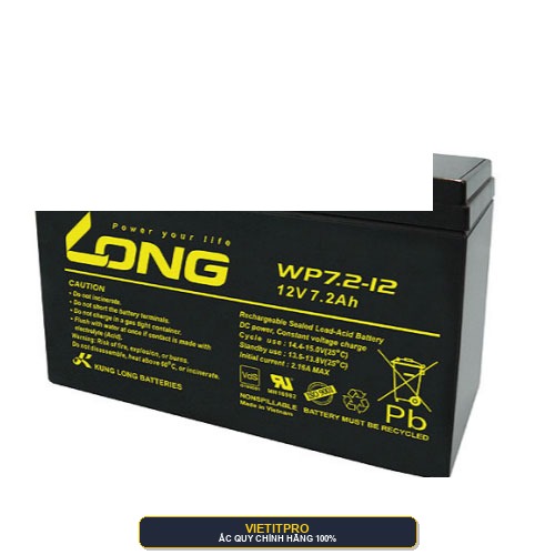 Bình Ắc Quy Long (Globe) WP7.2-12 (12V 7.2Ah) Kín Khí Chuyên Dụng UPS