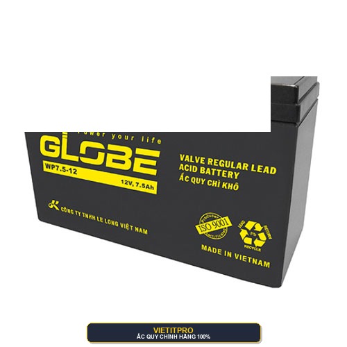 Bình Ắc Quy Long (Globe) WP7.5-12 (12V 7.5Ah) Kín Khí Chuyên Dụng UPS