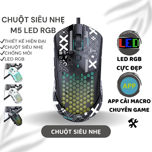 Chuột Cơ Máy Tính Gaming M5 Led RGB Macro