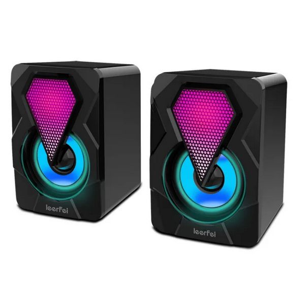 Loa Mini có dây 2.0 LeerFei E-1046 | Led 7 Màu