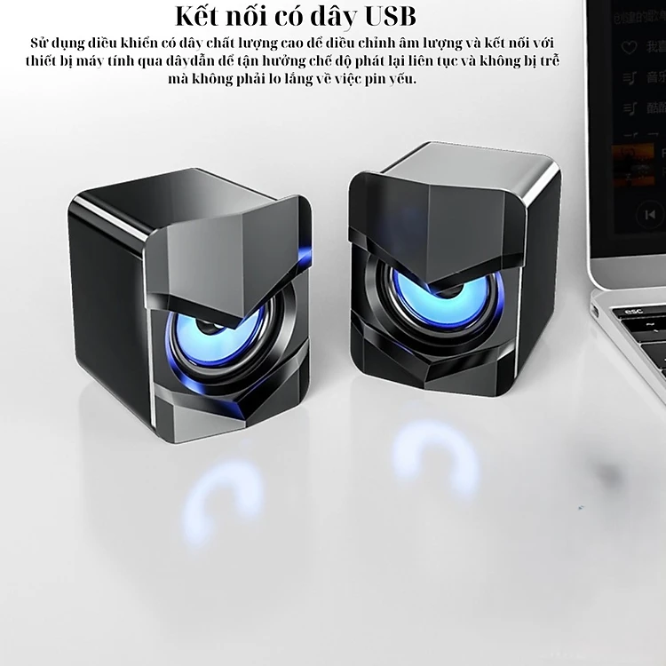 Loa Vi Tính Để Bàn Mini V-158 Có LED