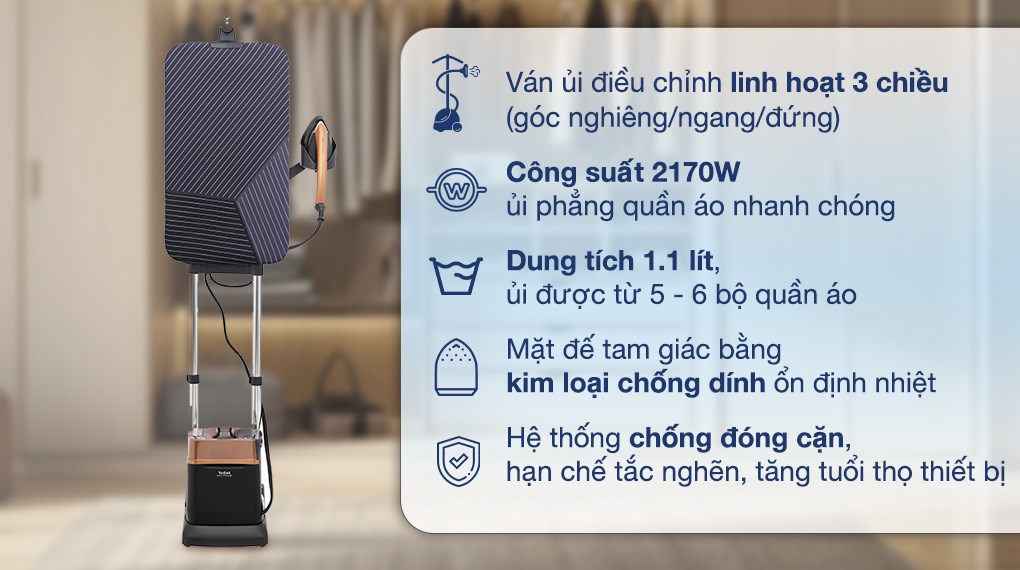 Bàn ủi hơi nước đứng Tefal IXEO Power QT2020E0 2170W
