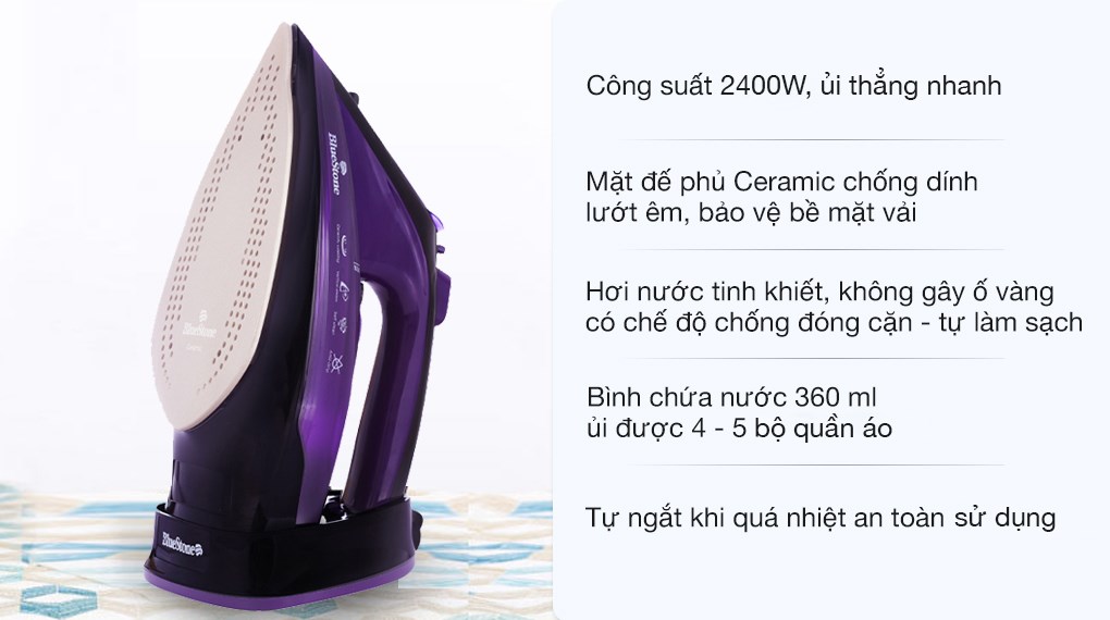 Bàn ủi hơi nước không dây BlueStone SIB-3854 2400W