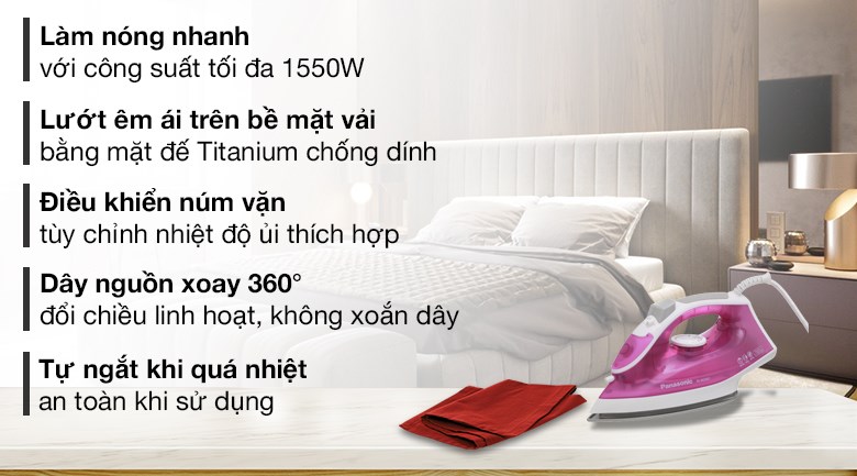 Bàn ủi hơi nước Panasonic NI-M250TPRA 1550W