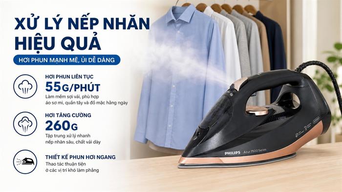 Bàn ủi hơi nước Philips DST7510/80 3200W