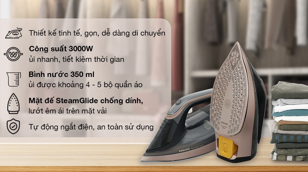 Bàn ủi hơi nước Philips DST8041/80 3000W
