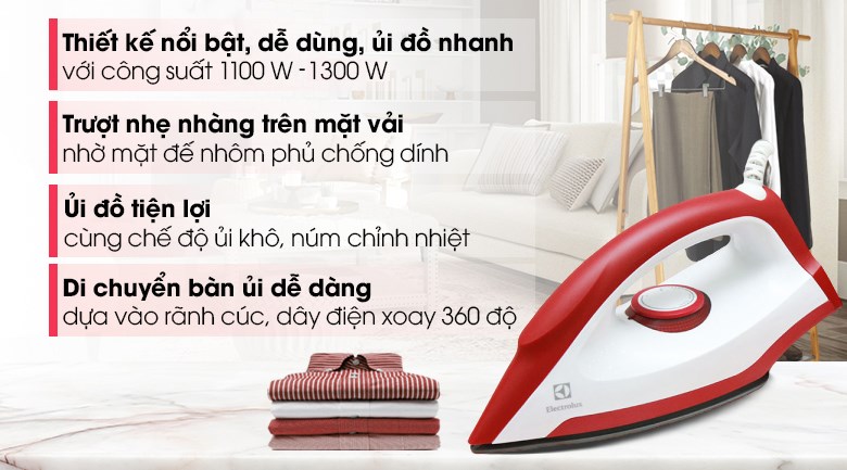 Bàn ủi khô Electrolux EDI1004 1300W