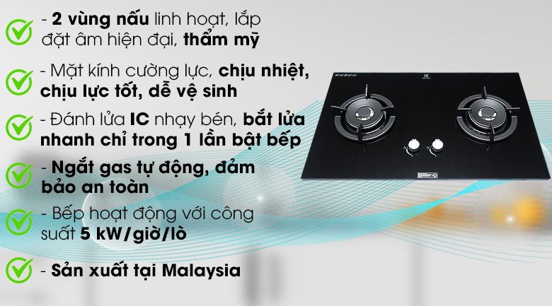 Bếp ga âm Electrolux EGT8028CK