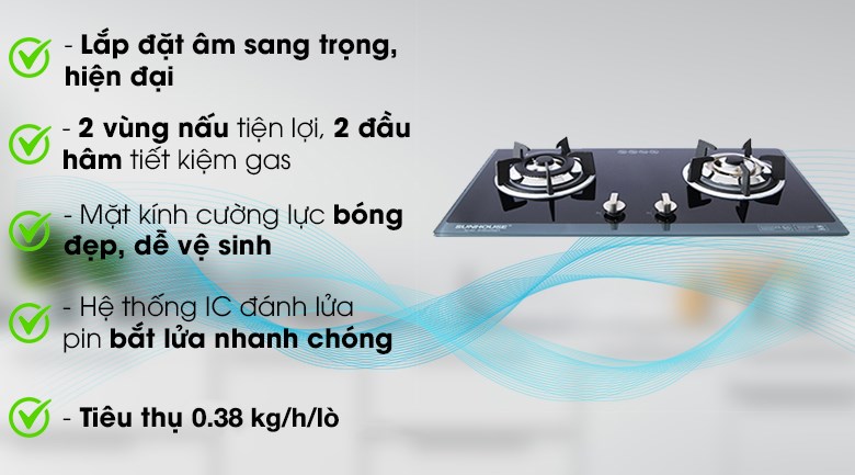 Bếp ga âm Sunhouse SHB5548MT