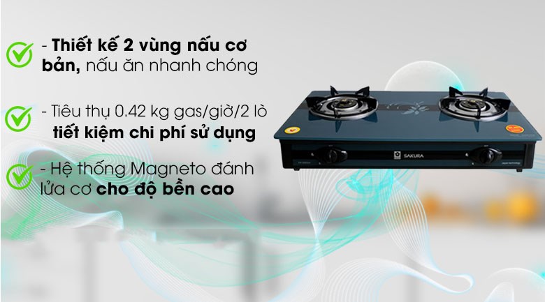 Bếp ga đôi Sakura SA-690GH