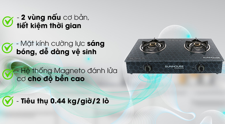 Bếp ga đôi Sunhouse Mama MMBB0787MT
