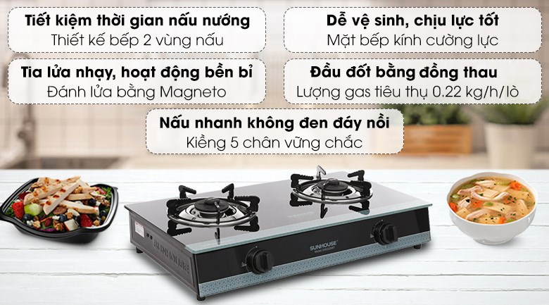 Bếp ga đôi Sunhouse SHB3326MT
