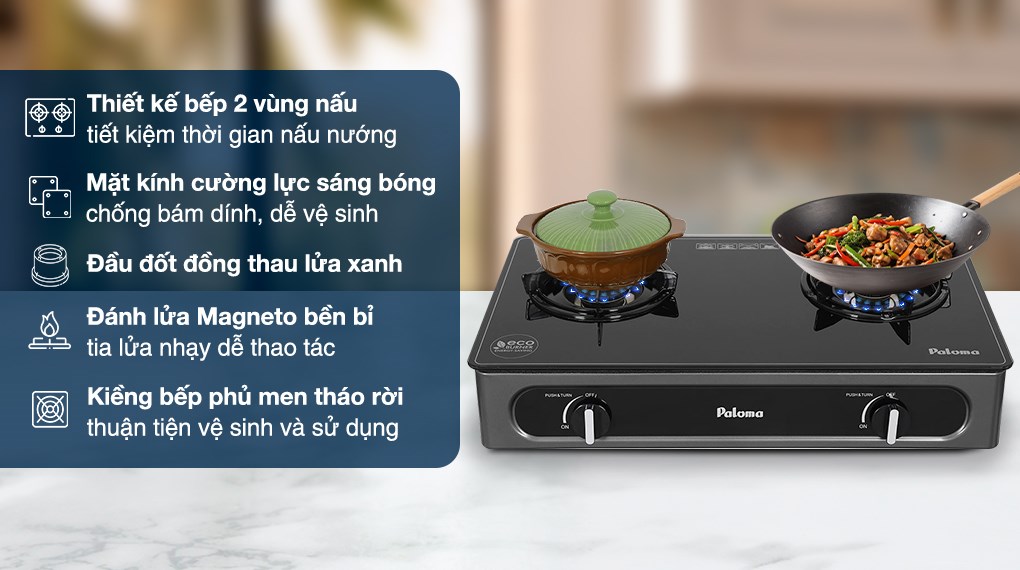 Bếp gas đôi Paloma PA-V73GB