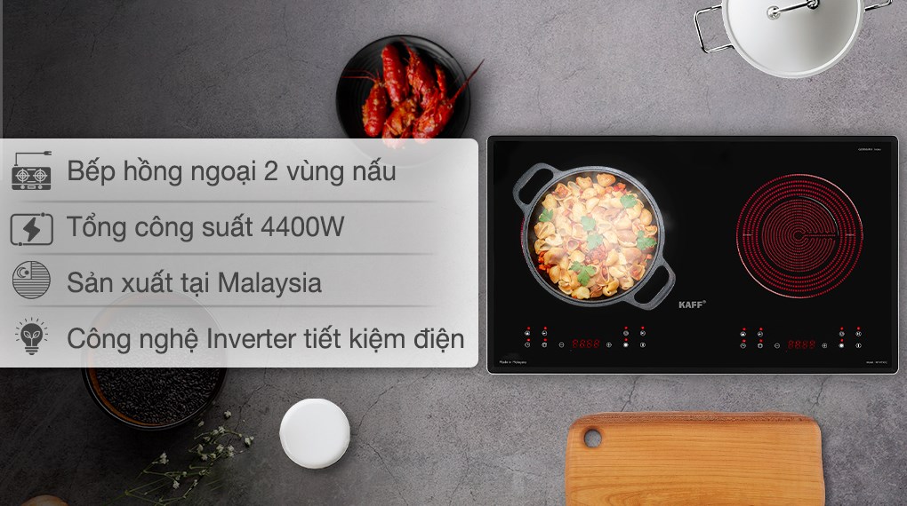 Bếp hồng ngoại đôi âm KAFF KAFF KF-073CC 4400W