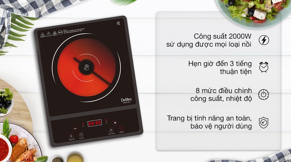 Bếp hồng ngoại đơn Delites 853 2000W