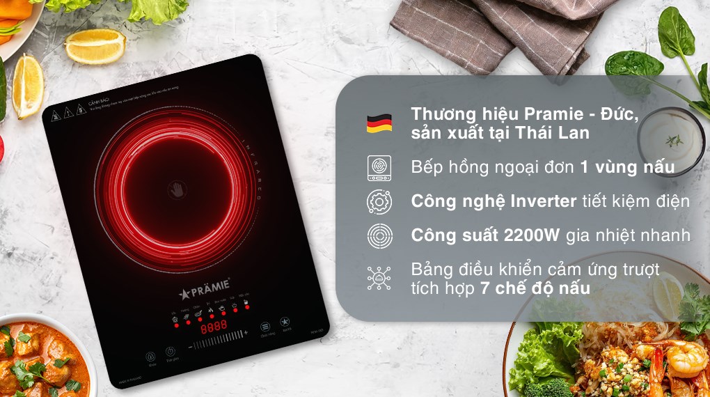 Bếp hồng ngoại đơn Pramie PRTH-1001 2200W
