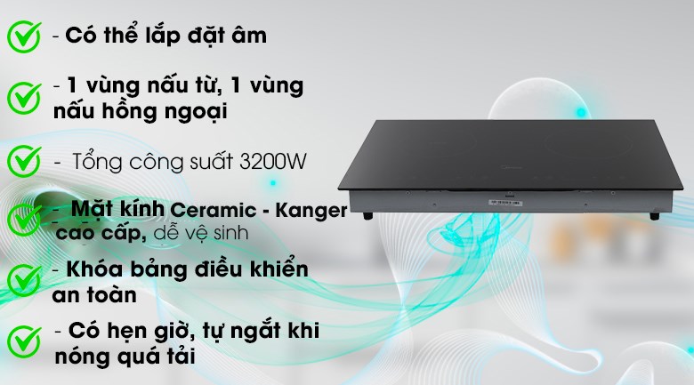 Bếp từ hồng ngoại âm Midea MC-IHD361 3200W