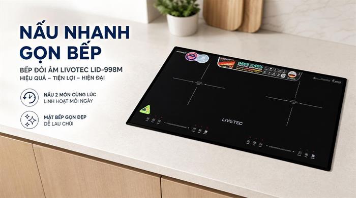 Bếp từ đôi âm Livotec LID-998M 4800W
