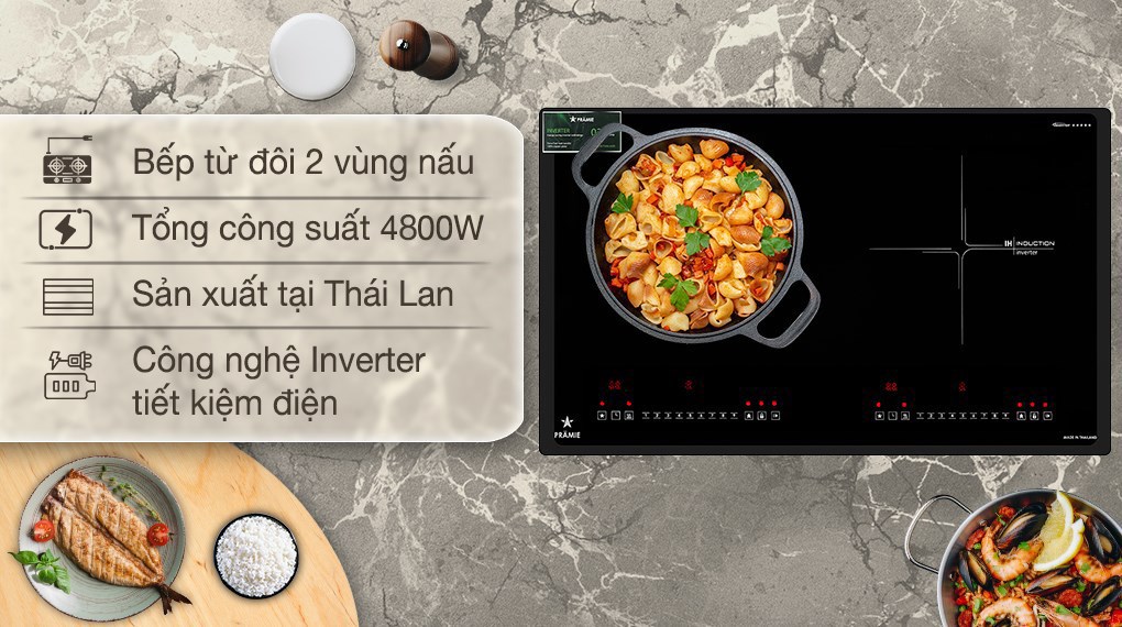 Bếp từ đôi âm Pramie PRTH-A2 4800W