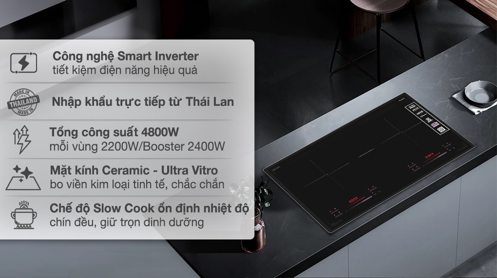 Bếp từ đôi âm Sunhouse MMB82052-TMD 4800W