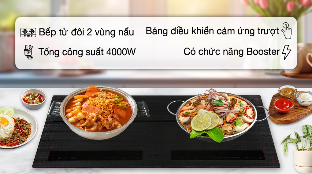 Bếp từ đôi lắp âm Makano MKT-200006 4000W