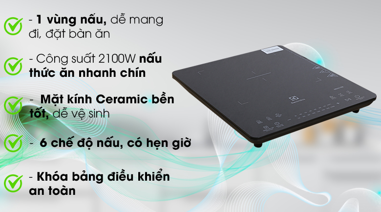 Bếp từ đơn Electrolux ETD42SKA 2100W