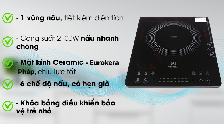 Bếp từ đơn Electrolux ETD42SKR 2100W