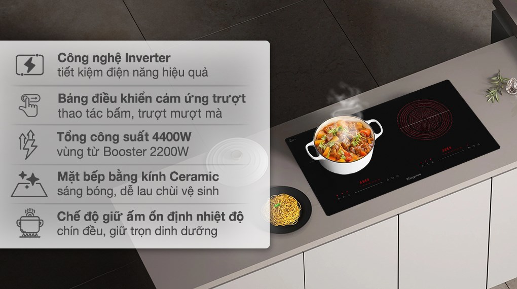 Bếp từ hồng ngoại âm Kangaroo KGIF44D1C 4400W