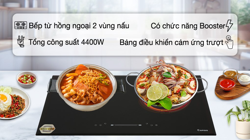 Bếp từ hồng ngoại âm Rapido RC4200DS 4400W