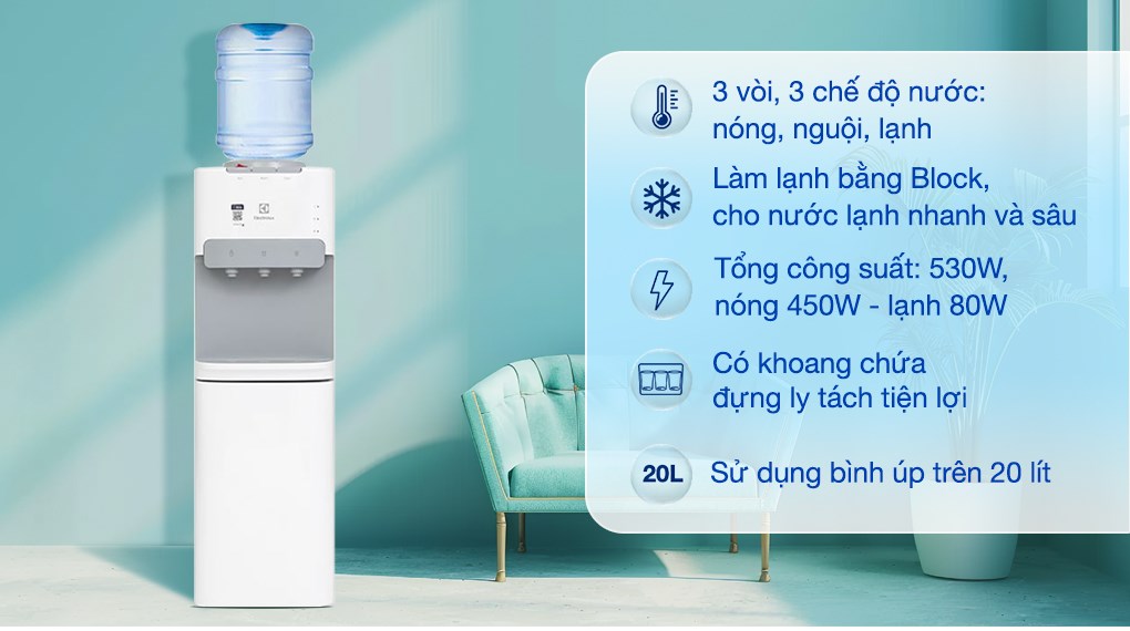 Cây nước nóng lạnh Electrolux EDBMFACWF 530W