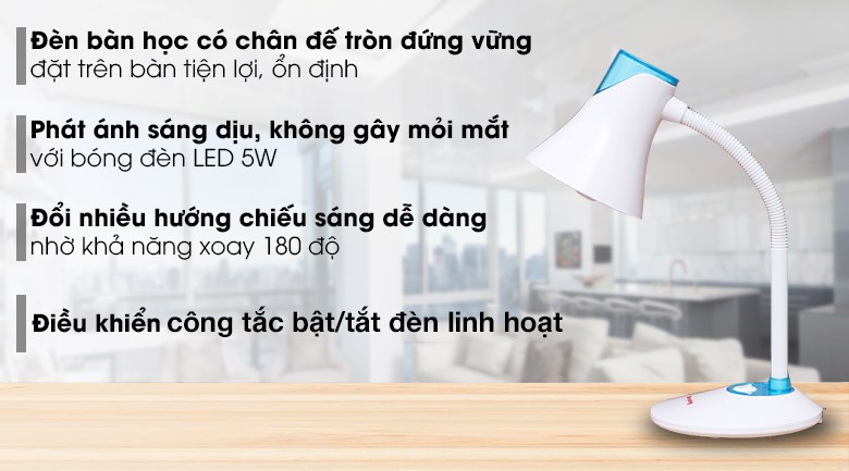 Đèn bàn học Điện Quang DKL15 (Bóng trắng)