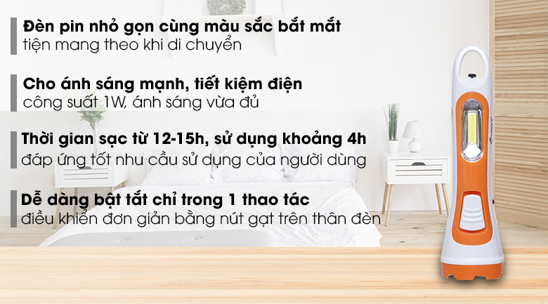 Đèn pin sạc đa năng Comet CRT453