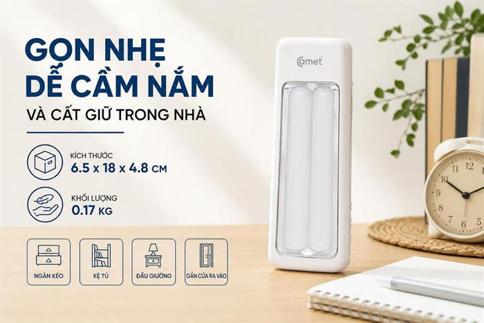 Đèn pin sạc đa năng Comet CRT456