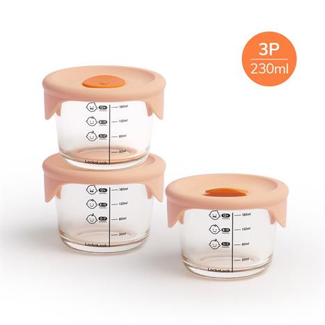 Bộ 3 hộp đựng thực phẩm thuỷ tinh 230 ml Lock&Lock LLG508S3