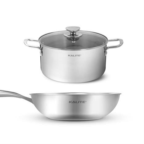 Bộ nồi chảo inox nắp kính Kalite Eco Dual
