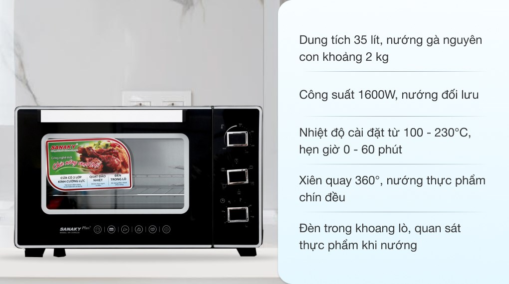 Lò nướng Sanaky VH3599S2D 35 lít