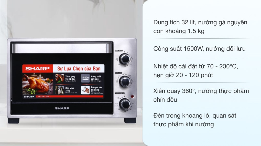 Lò nướng Sharp EO-A323RCSV-ST 32 lít