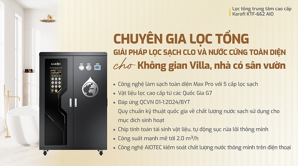 Máy lọc tổng đầu nguồn Karofi KTF-662-AIO