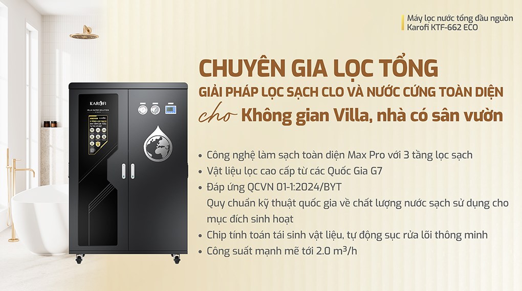 Máy lọc tổng đầu nguồn Karofi KTF-662 ECO