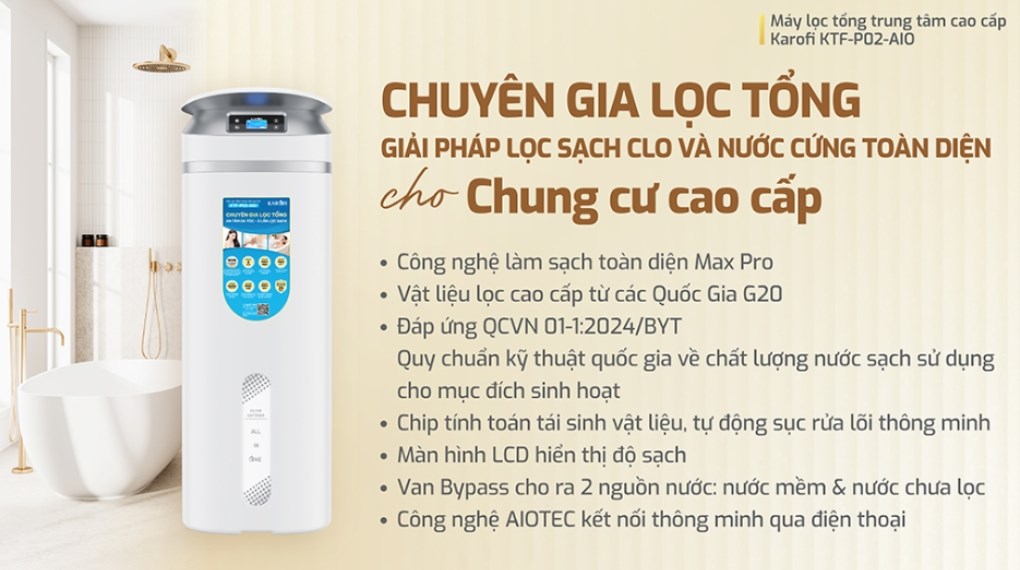 Máy lọc tổng đầu nguồn Karofi KTF-P02-AIO