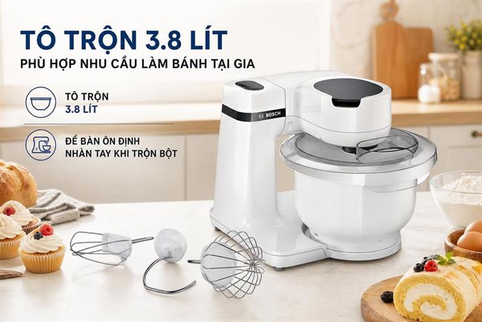 Máy nhồi bột đánh trứng Bosch MUMS2AW00