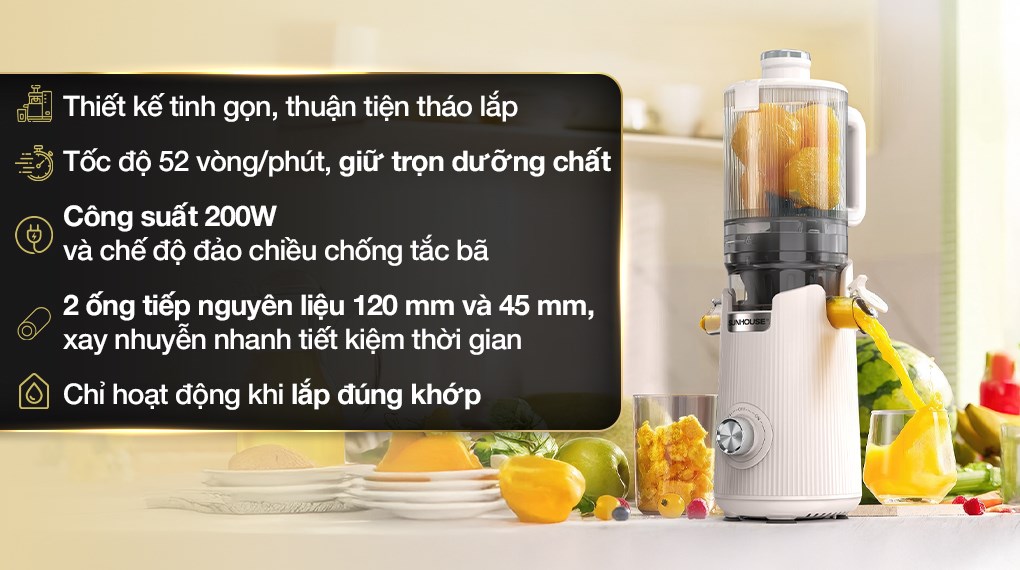 Máy ép chậm Sunhouse SHD5504