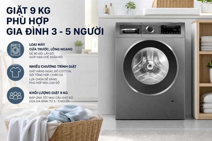 Máy giặt Bosch Inverter 9 kg WGG24401SG