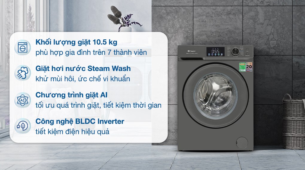 Máy giặt Casper Inverter 10.5 kg WF-D105VGR1
