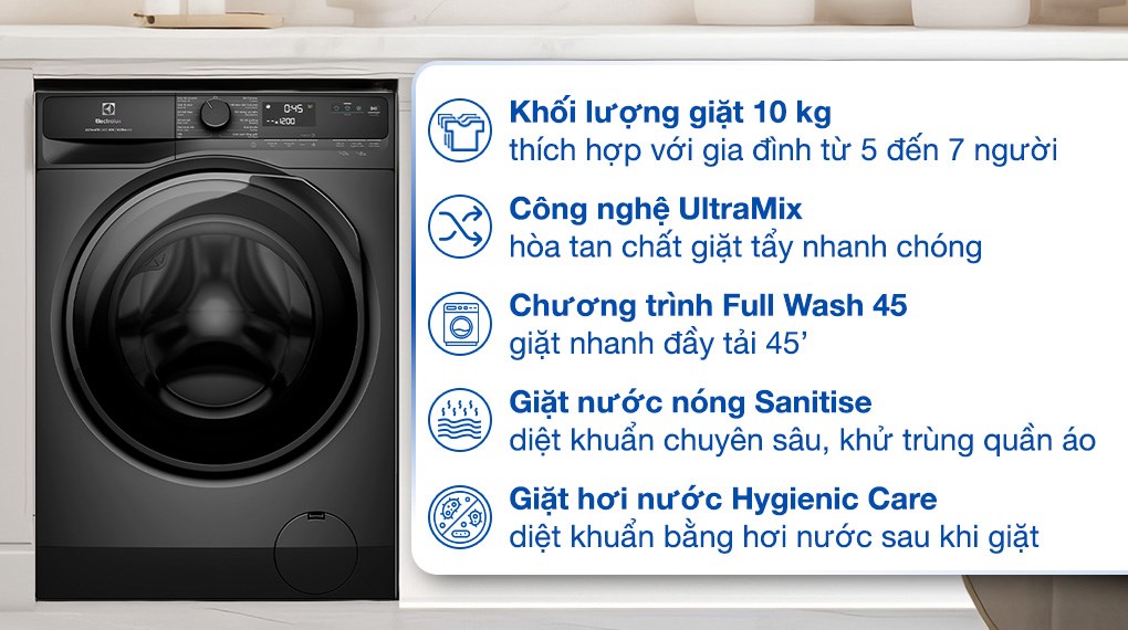 Máy giặt Electrolux UltimateCare 500 Inverter 10 kg EWF1023P5SC